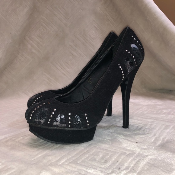 COPY - Black Suede Heels - Picture 5 of 6